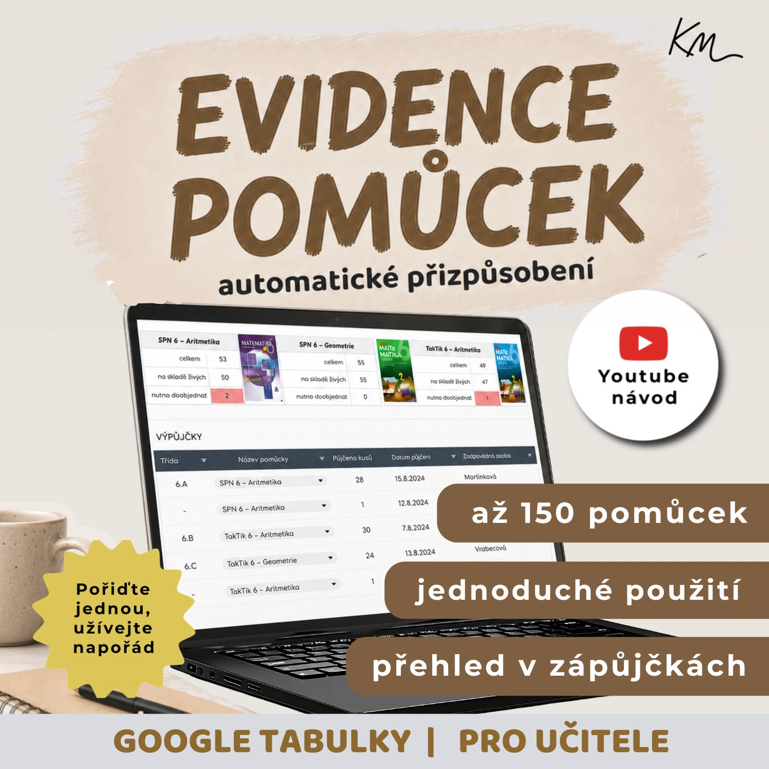 Titulní obrázek materiálu evidence pomůcek