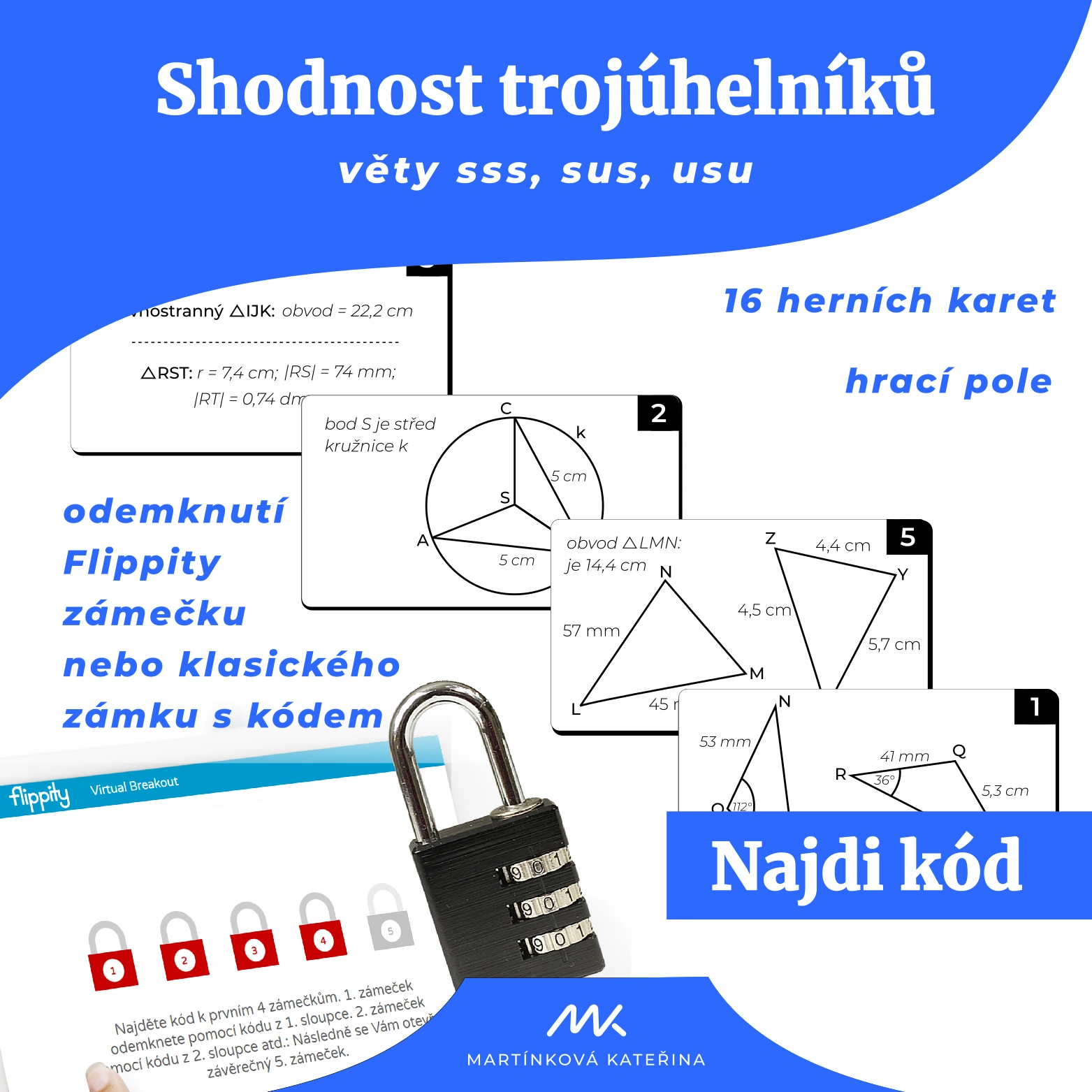 Titulní obrázek k materiálu K01 - shodnost trojúhelníků